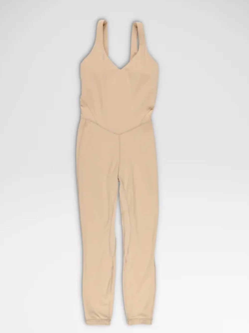 Lululemon Align Bodysuit 25" Womens Contour Tan Nude size 8 workout athletic